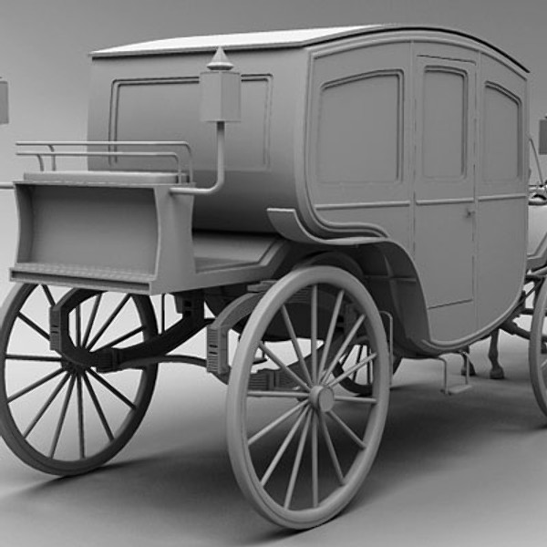 3d horse car carriage - Carriage and Horses 3ds by QLEE