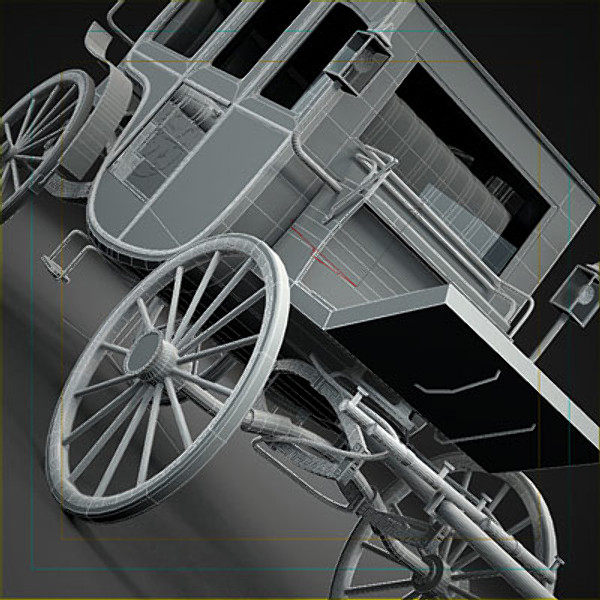 3d horse car carriage - Carriage and Horses 3ds by QLEE