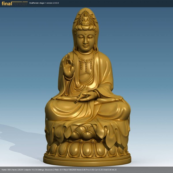 Kwan yin Bodhisattva (Buddha) statue 3D Models