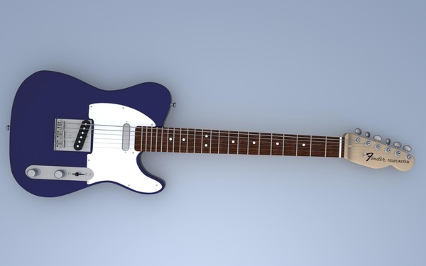 fender telecaster guitar twin 3d model - Fender Telecaster With Twin Reverb Amplifier by jmaster