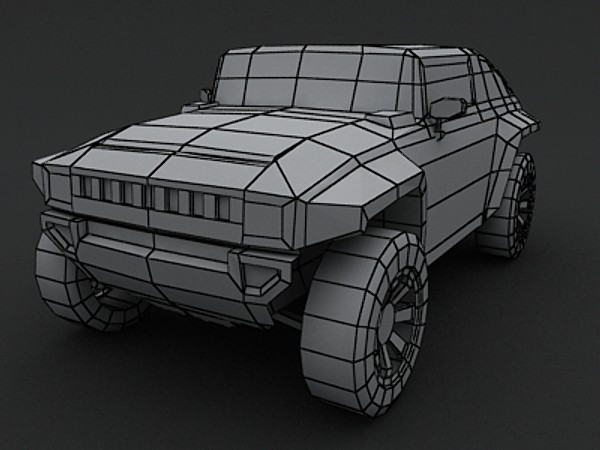 hummer hx 3d max - Hummer HX low poly by fabelar
