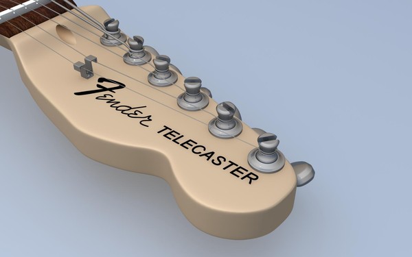 fender telecaster guitar twin 3d model - Fender Telecaster With Twin Reverb Amplifier by jmaster
