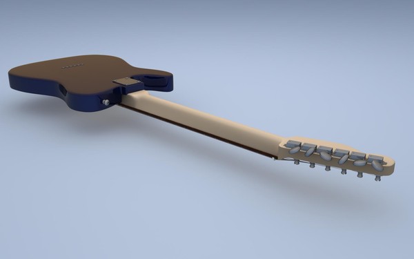 fender telecaster guitar twin 3d model - Fender Telecaster With Twin Reverb Amplifier by jmaster