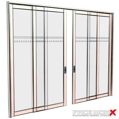 glass door 3d model - Door Glass004_max.ZIP by Fworx
