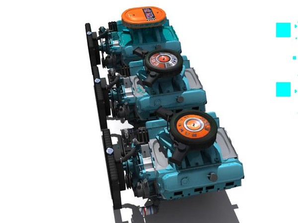 maya crysler v8 engine 383 - MOPAR 383 V8 by fled