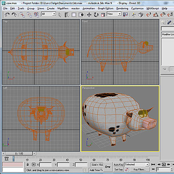 cartoon cow 3d max - Cartoon Cow by utanmaz