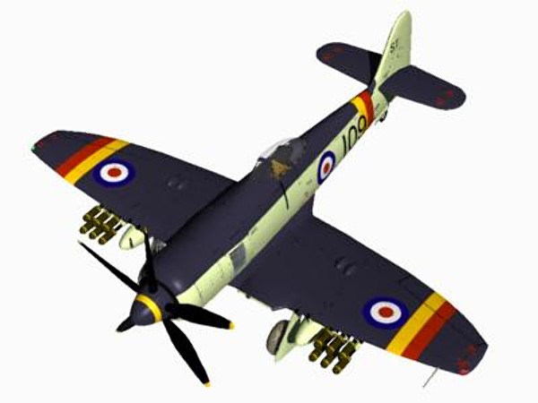 hawker sea fury fighters c4d - Hawker Sea Fury FB11 by pbratt