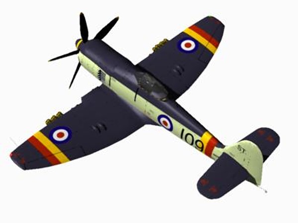 hawker sea fury fighters c4d - Hawker Sea Fury FB11 by pbratt