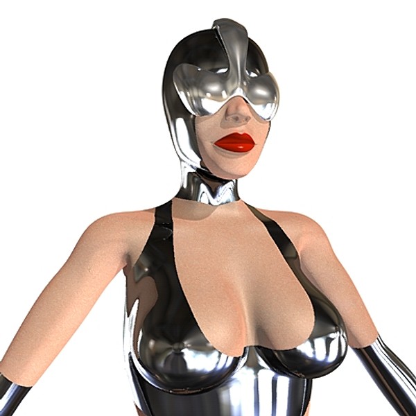 woman c4d - femme-vetements-en-cuir by 3DBS