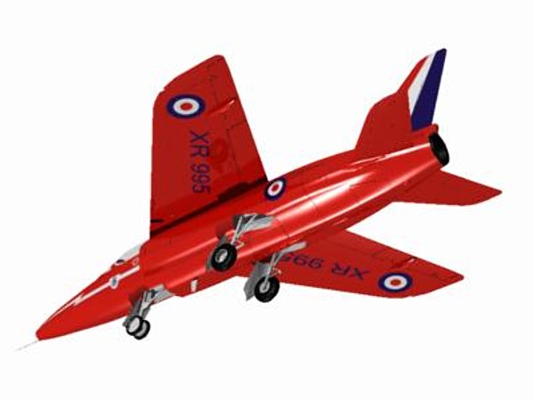 hawker siddeley gnat red arrows 3d c4d - Hawker Siddeley Gnat T1 (Red Arrow) by pbratt
