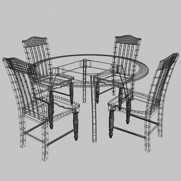 3d model dining set - Dining Chair & Table 10 by sabah_au