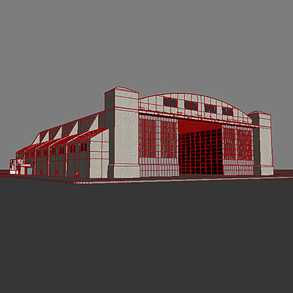 3d 3ds control plane - Aircraft Hangar by vankata