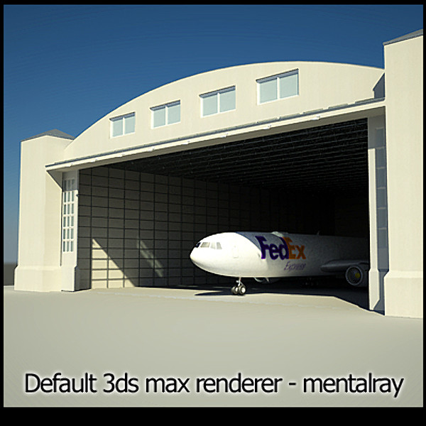 3d 3ds control plane - Aircraft Hangar by vankata