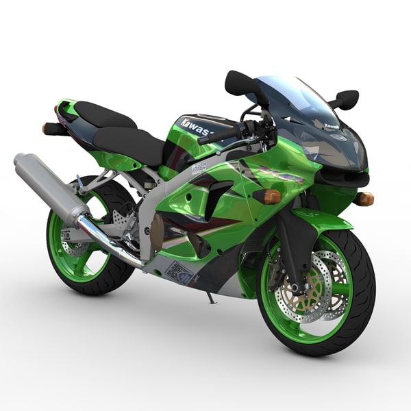 ZX-6R Kawasaki Ninja Sport Bike - 2000 3D Models