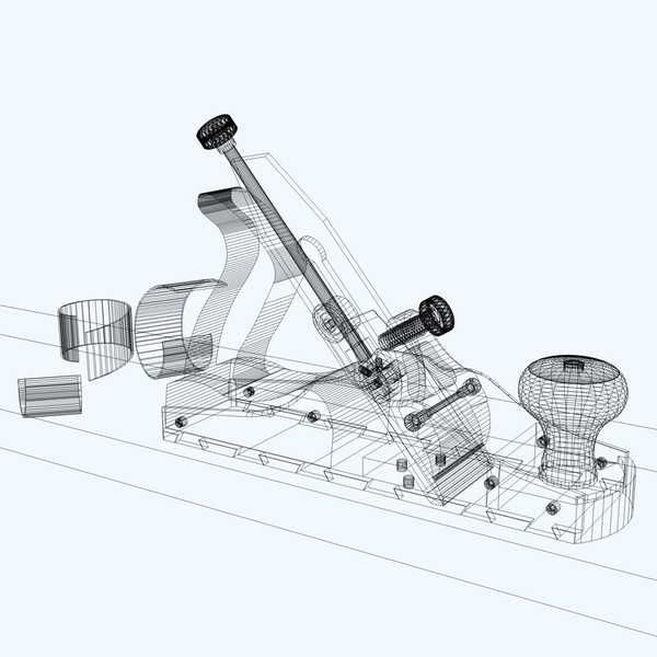 antique plane tool 3d 3ds - Antique Plane Tool by chaosfractal