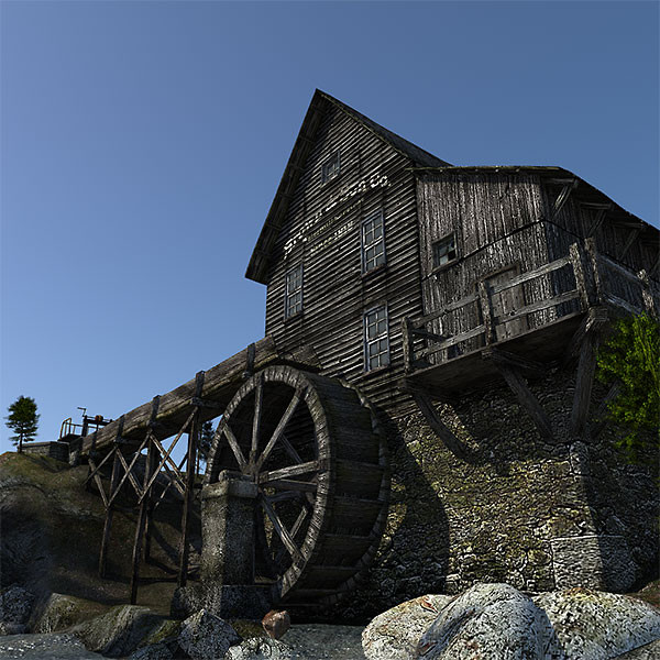 Watermill Scene 3D Models