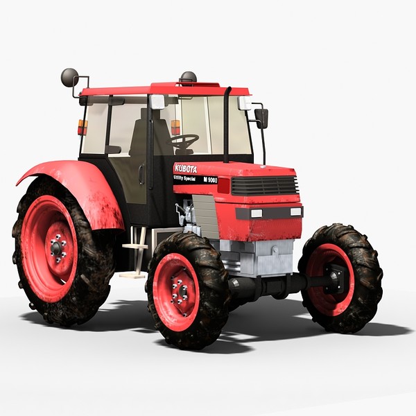 3d agricultural tractor model - Kubota tractor by Sandu_Bublic