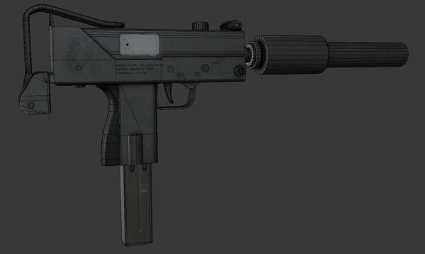 mac-10 weapon gun obj - Mac-10 Submachine Gun by Luchador