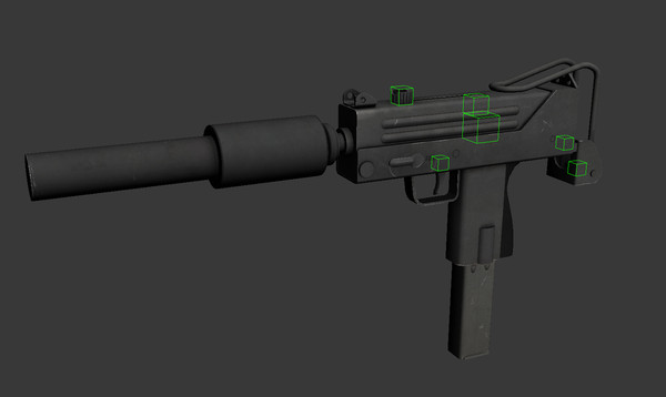 mac-10 weapon gun obj - Mac-10 Submachine Gun by Luchador
