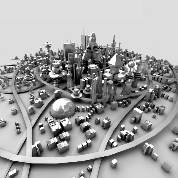 Sci-fi town 3D Models
