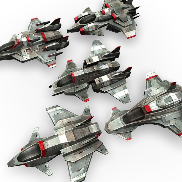 5 space frigates 3d model - 5_space_frigates.rar by Angryfly