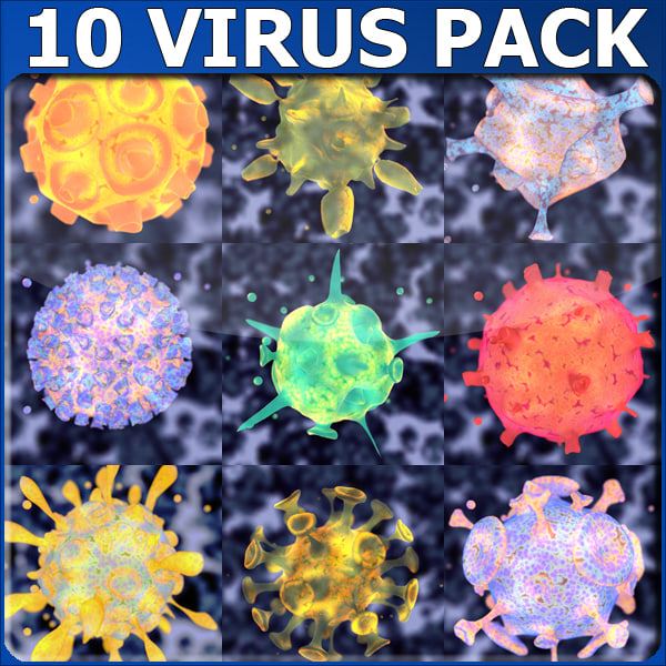 10 micro 3d model - 10 Virus pack Set 2 by MichaelTaylor3D