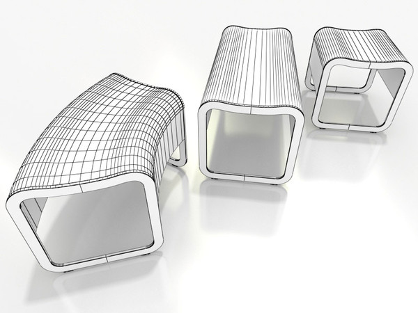 3d 3ds modular benches lapalma za - Lapalma ZaSystem benches by 3DmakeWork