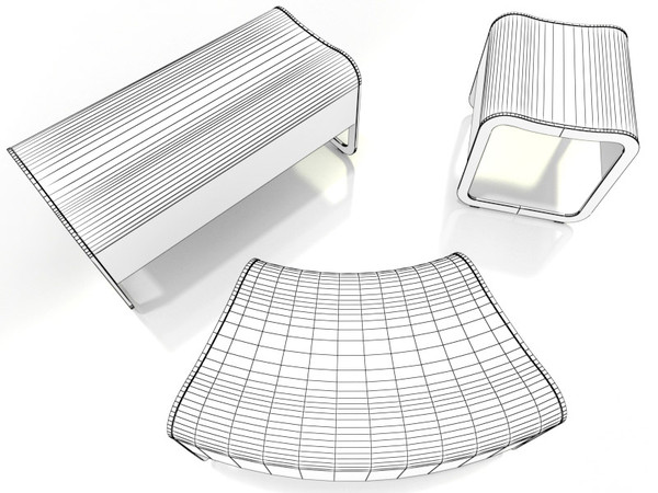 3d 3ds modular benches lapalma za - Lapalma ZaSystem benches by 3DmakeWork