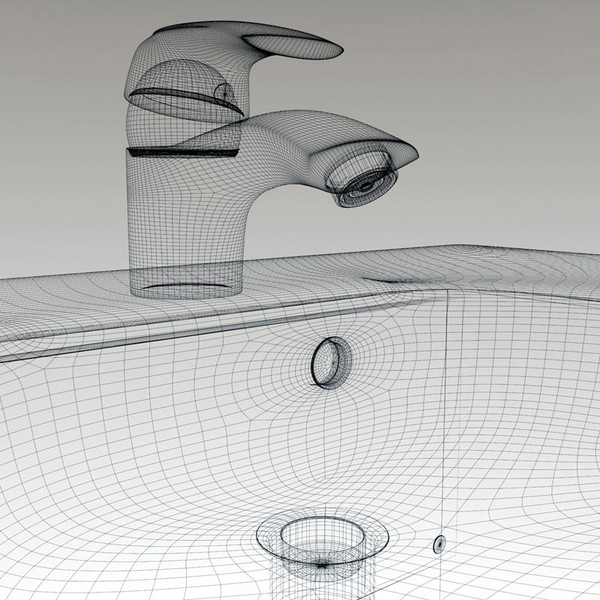 faucet sink cabinet 3d model - bathroom faucet sink cabinet by mmarti