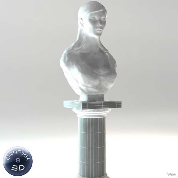 marble sculpture 3d model - Female Marble Bust by PolyTron