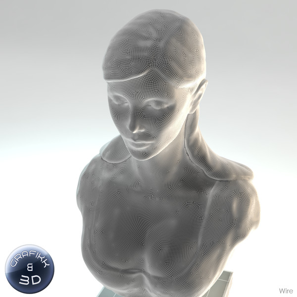 marble sculpture 3d model - Female Marble Bust by PolyTron
