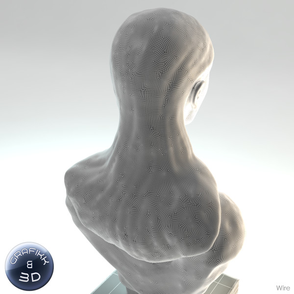 marble sculpture 3d model - Female Marble Bust by PolyTron