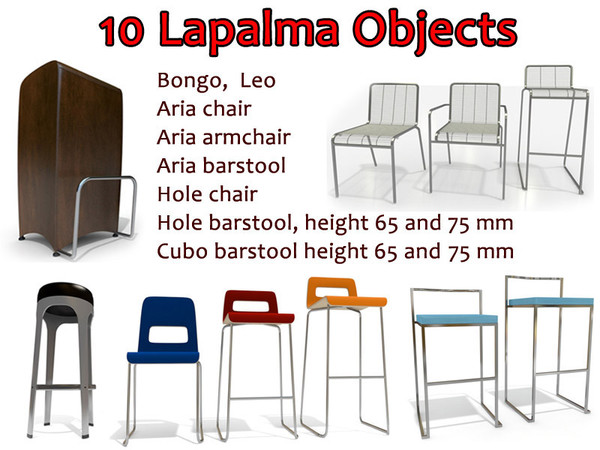 10 lapalma barstool chair 3d 3ds - Lapalma collection 10 by 3DmakeWork