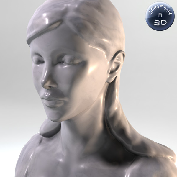 marble sculpture 3d model - Female Marble Bust by PolyTron