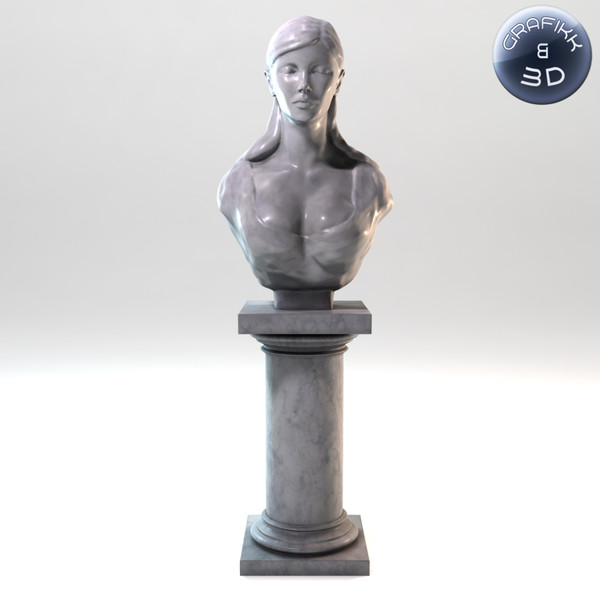 marble sculpture 3d model - Female Marble Bust by PolyTron