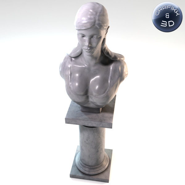 marble sculpture 3d model - Female Marble Bust by PolyTron