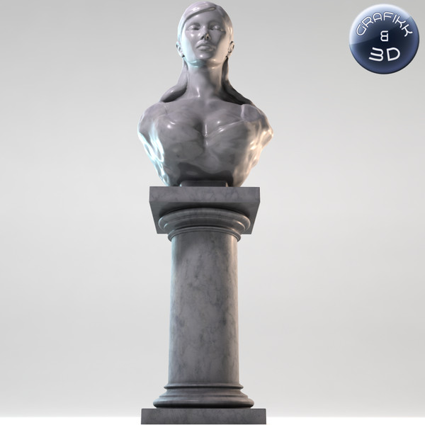 marble sculpture 3d model - Female Marble Bust by PolyTron