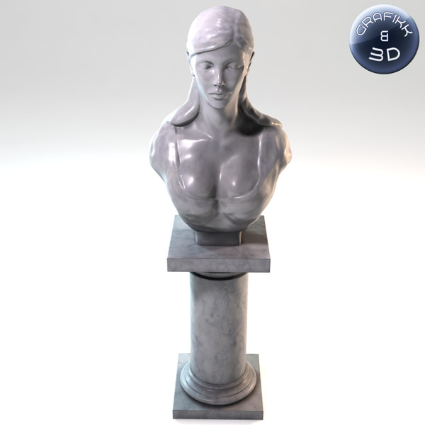marble sculpture 3d model - Female Marble Bust by PolyTron