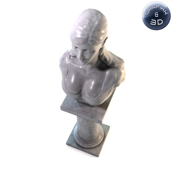 marble sculpture 3d model - Female Marble Bust by PolyTron