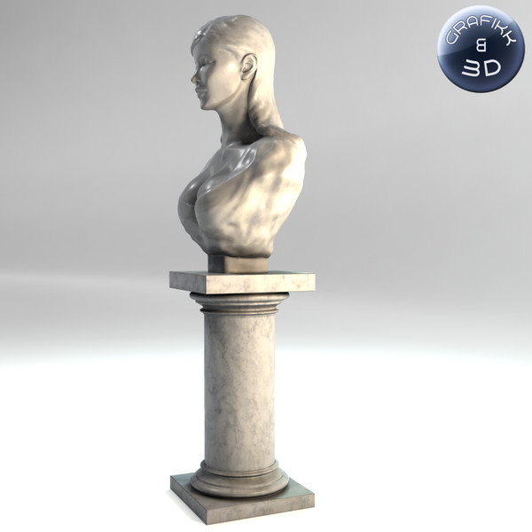marble sculpture 3d model - Female Marble Bust by PolyTron