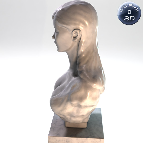 marble sculpture 3d model - Female Marble Bust by PolyTron