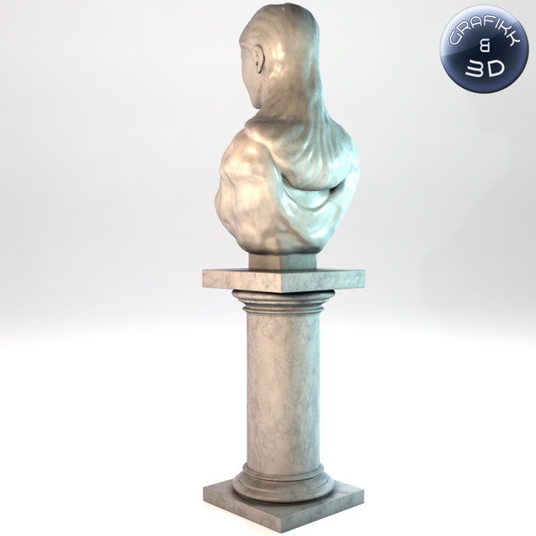 marble sculpture 3d model - Female Marble Bust by PolyTron