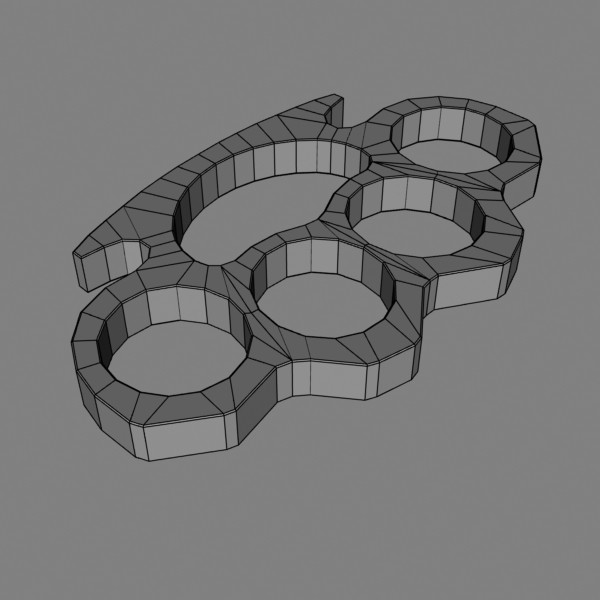 brass knuckles 3d model - Brass Knuckles by mostlysquare