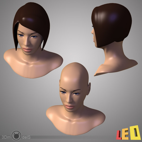 female head anatomy eye 3d model - Female Head Anatomy by leo3Dmodels