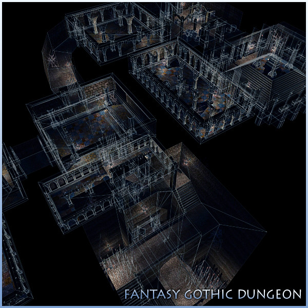gothic fantasy dungeon 3d model - Fantasy Gothic Dungeon by mr_Necturus
