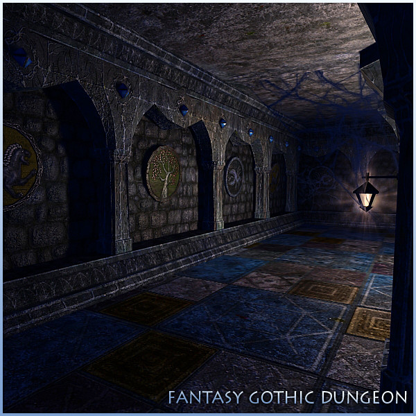 gothic fantasy dungeon 3d model - Fantasy Gothic Dungeon by mr_Necturus