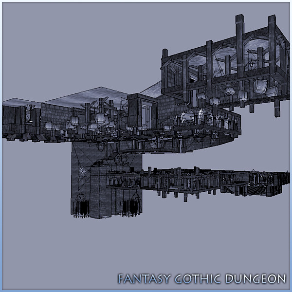 gothic fantasy dungeon 3d model - Fantasy Gothic Dungeon by mr_Necturus