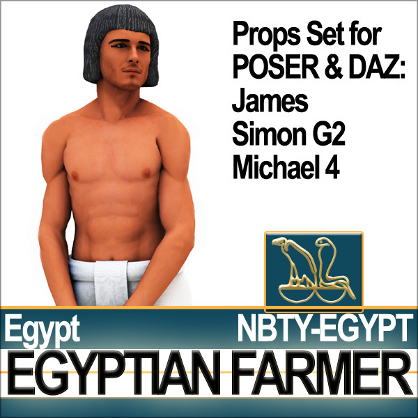Ancient Egyptian Farmer Set POSER & DAZ 3D Models