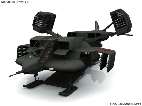 3dsmax aliens dropship - ALIENS Dropship by predpaul
