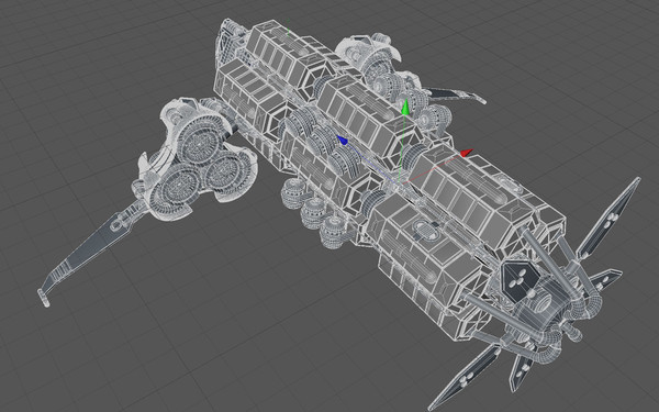 dxf scifi ship - Space Freighter by squidinc3d